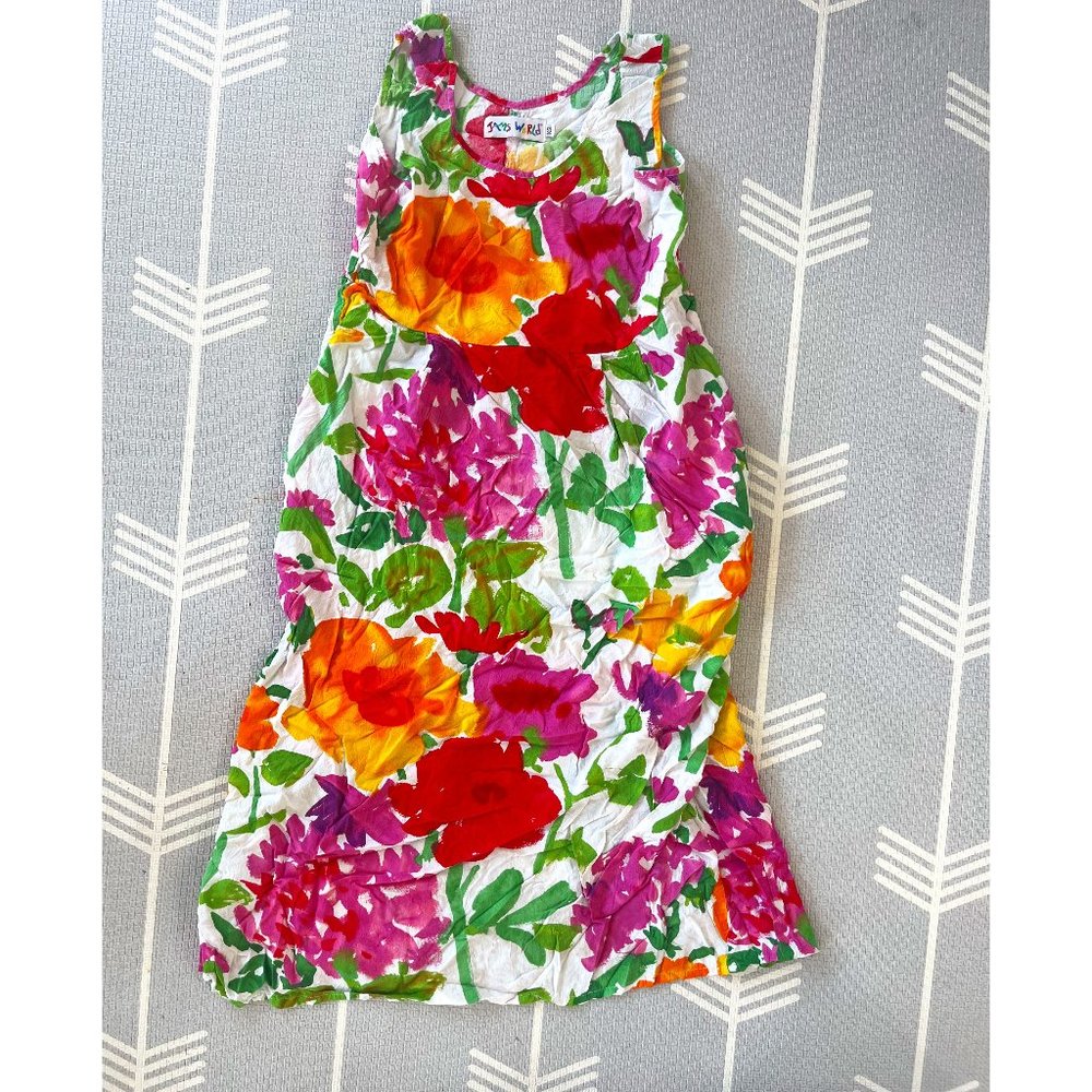 Vintage Jams World Janice Dress White Floral (X-SMALL)
